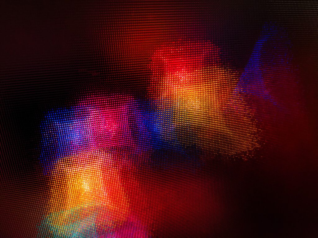 red and purple light digital wallpaper